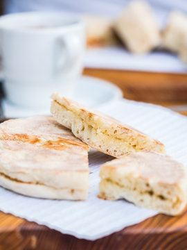 Bolo do caco with garlic butter, a typical snack from Madeira