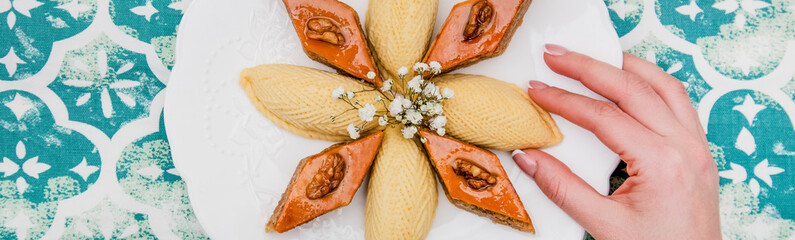 Novruz holiday poster with wording in translation Happy Novruz Celebration