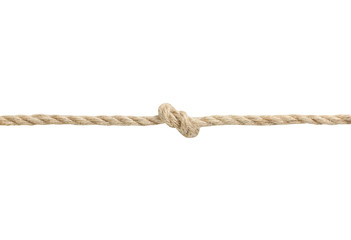 Twine rope with knot isolated.