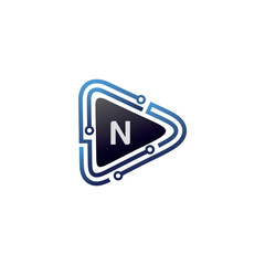 Techno Play N Letter Logo