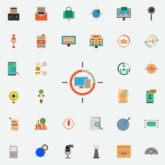 colored cross device targeting icon. marketing and business and digital marketing icons universal set for web and mobile