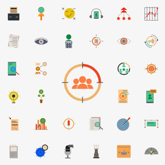 colored demographic target icon. marketing and business and digital marketing icons universal set for web and mobile