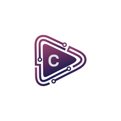 Techno Play C Letter Logo