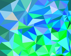 Blue and green ice geometric triangle texture background