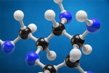 Close up of Molecular structure model on background