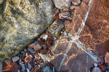Stones under water