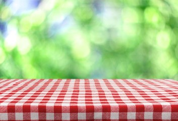 Checkered napkin on white background