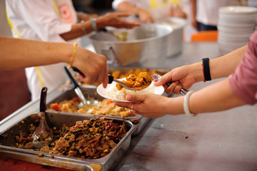 Serving free food to the poor