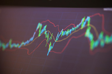 Stock market or forex trading graph suitable for financial investment concept. Economy trends background for business idea. Abstract finance background.