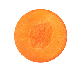 Carrot slices on white background.