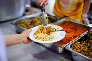 Serving free food to the poor