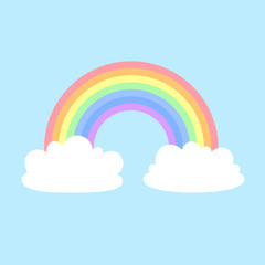 Cartoon background with cute clouds. Vector texture. Template for web design, postcards