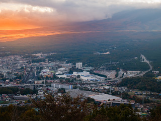 Mount Fuji and Fujiyoshida town