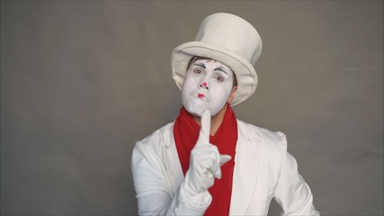 Prohibition by hands. Mime in doubt. Emotion of doubt.