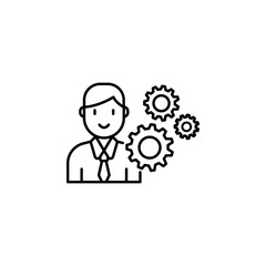 human resources, gear icon. Element of Human resources for mobile concept and web apps illustration. Thin line icon for website design and development, app development