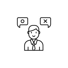 decision, right, wrong icon. Element of Human resources for mobile concept and web apps illustration. Thin line icon for website design and development, app development