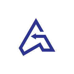 letter g triangle arrows geometric line logo vector