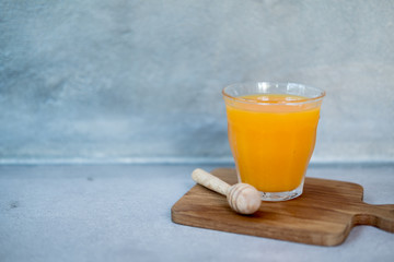 Glass of freshly pressed orange juice