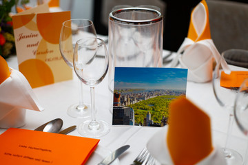 luxury fully set table for a dinner