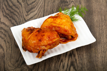 Roasted chicken thigh