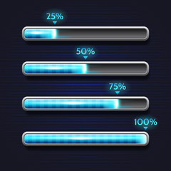 Obraz premium Blue progress bar, loading, template for app interface