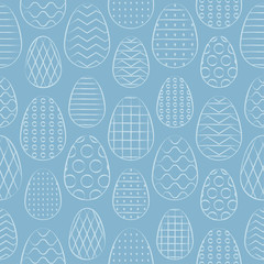 Easter seamless pattern. Minimal hand drawn design. Vector Illustration.