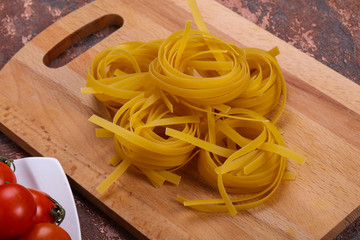 Raw pasta fettuccini