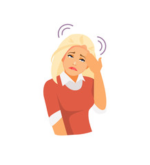 Girl headache vector