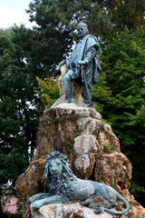 Giuseppe Garibaldi Monument in The Venice Giardini (Giardini della Biennale) park in Venice, Italy. Giuseppe Garibaldi was a historic Italian general.
