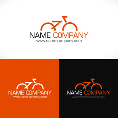 logo vélo design club cyclisme cycliste orange