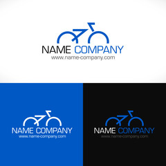 logo vélo design club cyclisme cycliste bleu