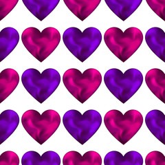 Fototapeta premium Silk hearts pattern