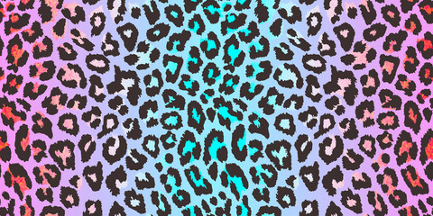 Multicolored Leopard skin seamless set patterns fashion 80s-90s. It can be used in printing, website background and fabric design.