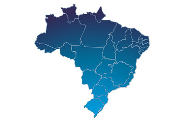 Mapa azul de Brasil