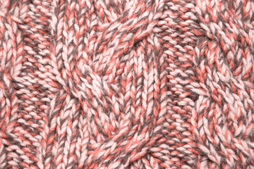gray orange knitted sweater texture , abstract knitted background