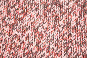 Fototapeta premium gray orange knitted sweater texture , abstract knitted background
