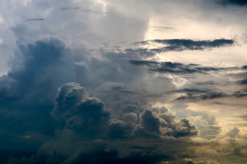 storm silhouette cloud sun ray in gray sky dark cloud