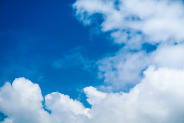 white heap cloud sunshine in tropical  blue sky soft cloud