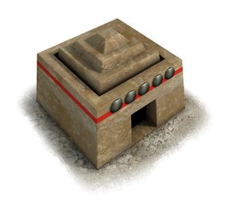 ancient house, medieval building, 3d visualization, illustration