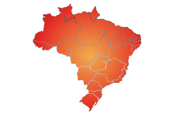 Mapa rojo de Brasil