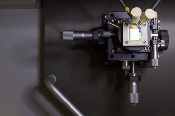 Fototapeta na wymiar Checking turn on small oled display on a probe station