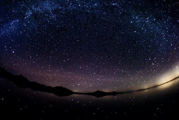 Flooded Bonneville Salt Flats at night