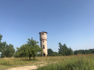 Old water tower in Belarus