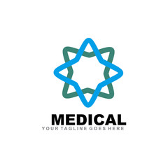 Medical and healthcare logo design vector template