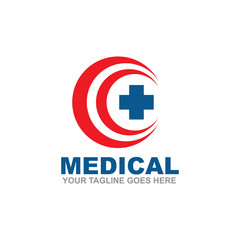 Obraz premium Medical and healthcare logo design vector template