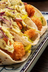fish tacos closeup