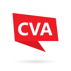 CVA (Cerebral Vascular Accident) acronym on a speach bubble- vector illustration