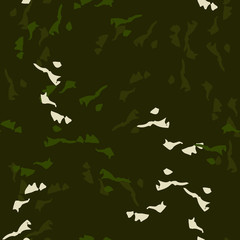 Forest camouflage of various shades of green and white colors