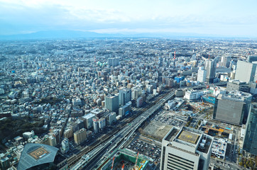 横浜ランドマークタワー展望台から見る横浜の風景