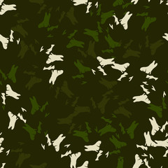 Forest camouflage of various shades of green and white colors